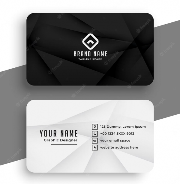 Kartu nama dengan warna klasik seperti hitam dan putih